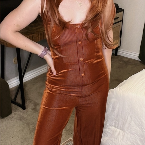 Velvet 70s style Jumpsuit - Picture 3 of 4